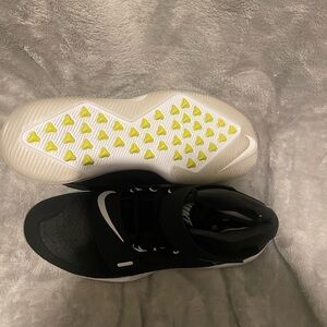 Nike Black and White Basketball Shoes with Yellow Sole Accents